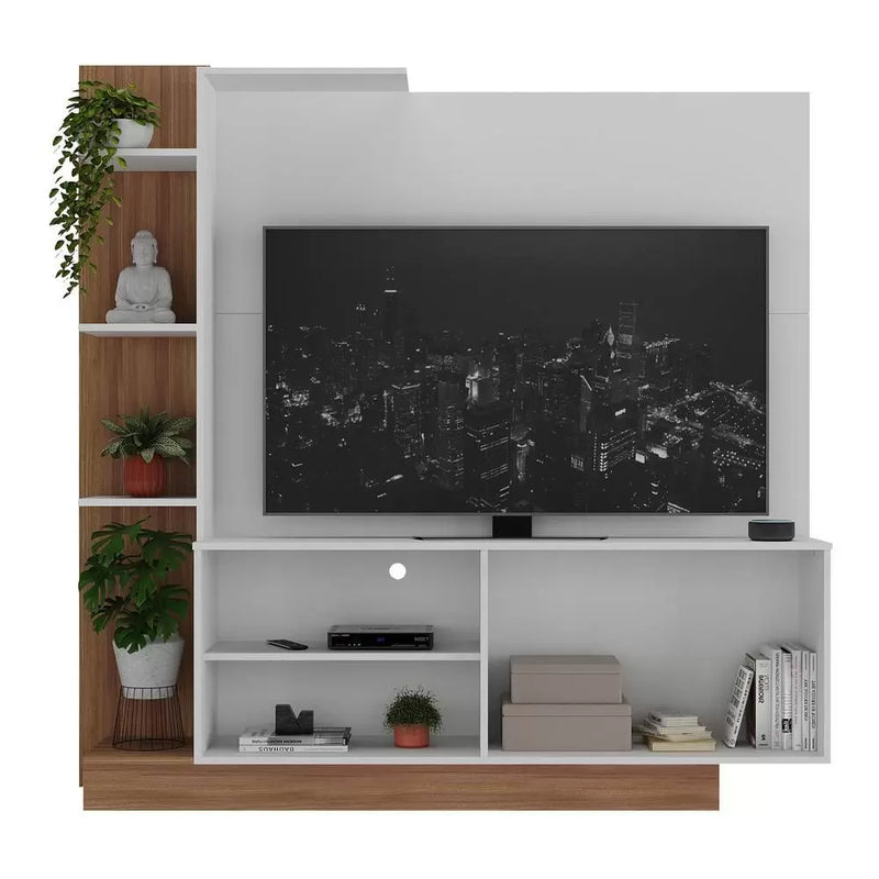 Estante Home Theater para TV até 55" Acetinado com Branco Texturizado-Mafra Express™