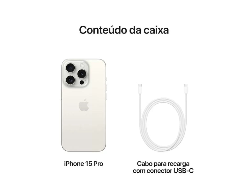Apple iPhone 15 Pro 128GB Titânio Branco 6,1" 48MP iOS 5G-Mafra Express™