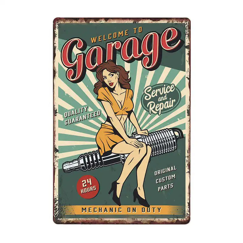 Quadro Vintage Decorativo anos 70 para Garagem-Mafra Express™