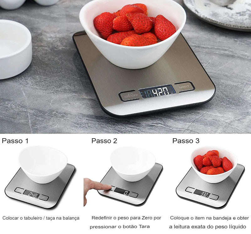 Balança Digital de Cozinha (1g A 10 Kg)-Mafra Express™