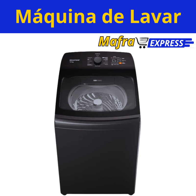 Lavadora de Roupas Brastemp 13kg Cesto Inox  12 Programas de Lavagem Preta-Mafra Express™