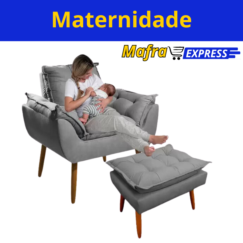Kit Poltrona Amamentação Decorativa Conforto Perfeito-Mafra Express™