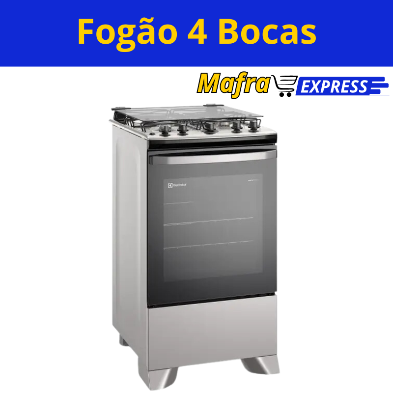 Fogão 4 Bocas Electrolux Prata Efficient PerfectCook-Mafra Express™