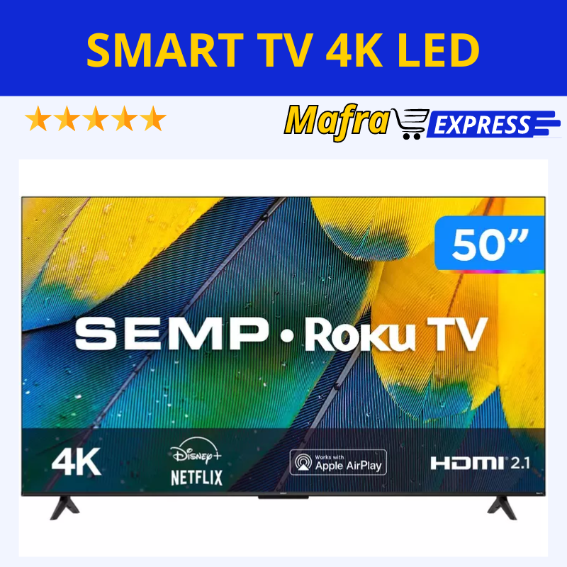 Smart TV 50” 4K UHD LED Semp RK8600 Wi-Fi 3 HDMI 1 USB-Mafra Express™
