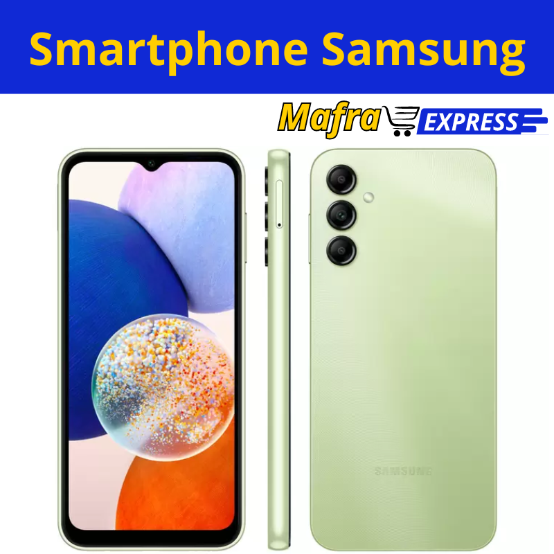 Smartphone Samsung Galaxy A14 128GB Verde Lima 5G Octa-Core 6,6" Câm. Tripla + Selfie 13MP-Mafra Express™