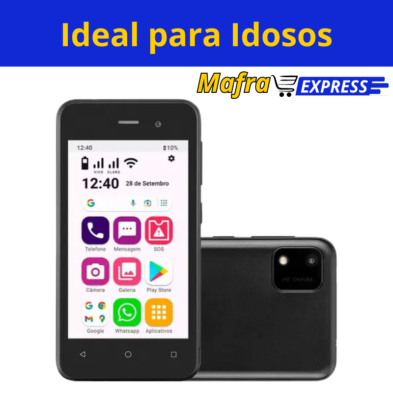 Celular do idoso ObaSmart Multi com internet e WhatsApp c/SOS Android-Mafra Express™