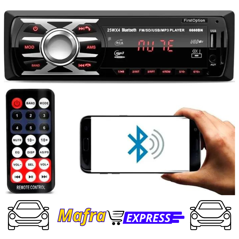 Rádio Automotivo Bluetooth Mp3 Player First Option-Mafra Express™