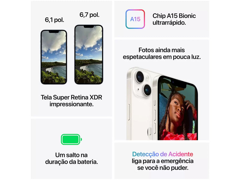 Apple iPhone 14 128GB Meia-noite 6,1” 12MP iOS 5G-Mafra Express™