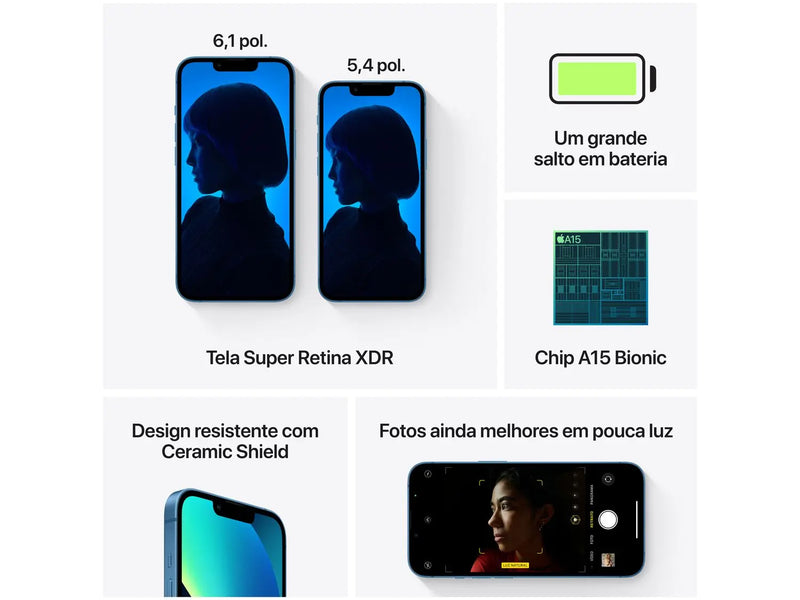 Apple iPhone 13 128GB Estelar Tela 6,1” 12MP-Mafra Express™