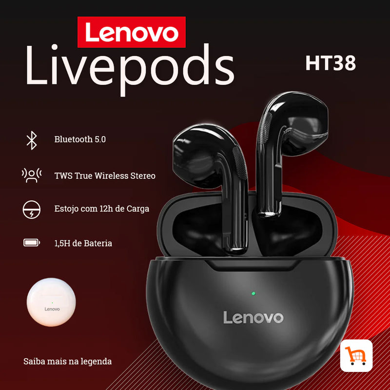 Fones de Ouvido Bluetooth Lenovo™ HT38-Mafra Express