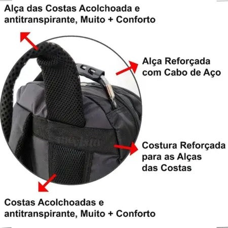 Mochila Masculina Impermeável Faculdade Grande Resistente-Mafra Express™