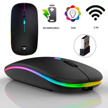 O Mouse Sem Fio 2.4ghz Optico Recarregável Gamer